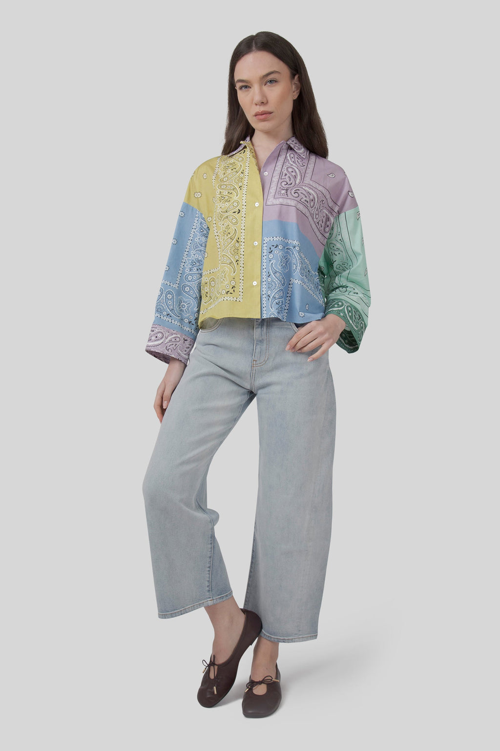 Lampone Patch Bandana Poplin Shirt