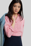 Cotton And Linen Blend Boyfriend Shirt