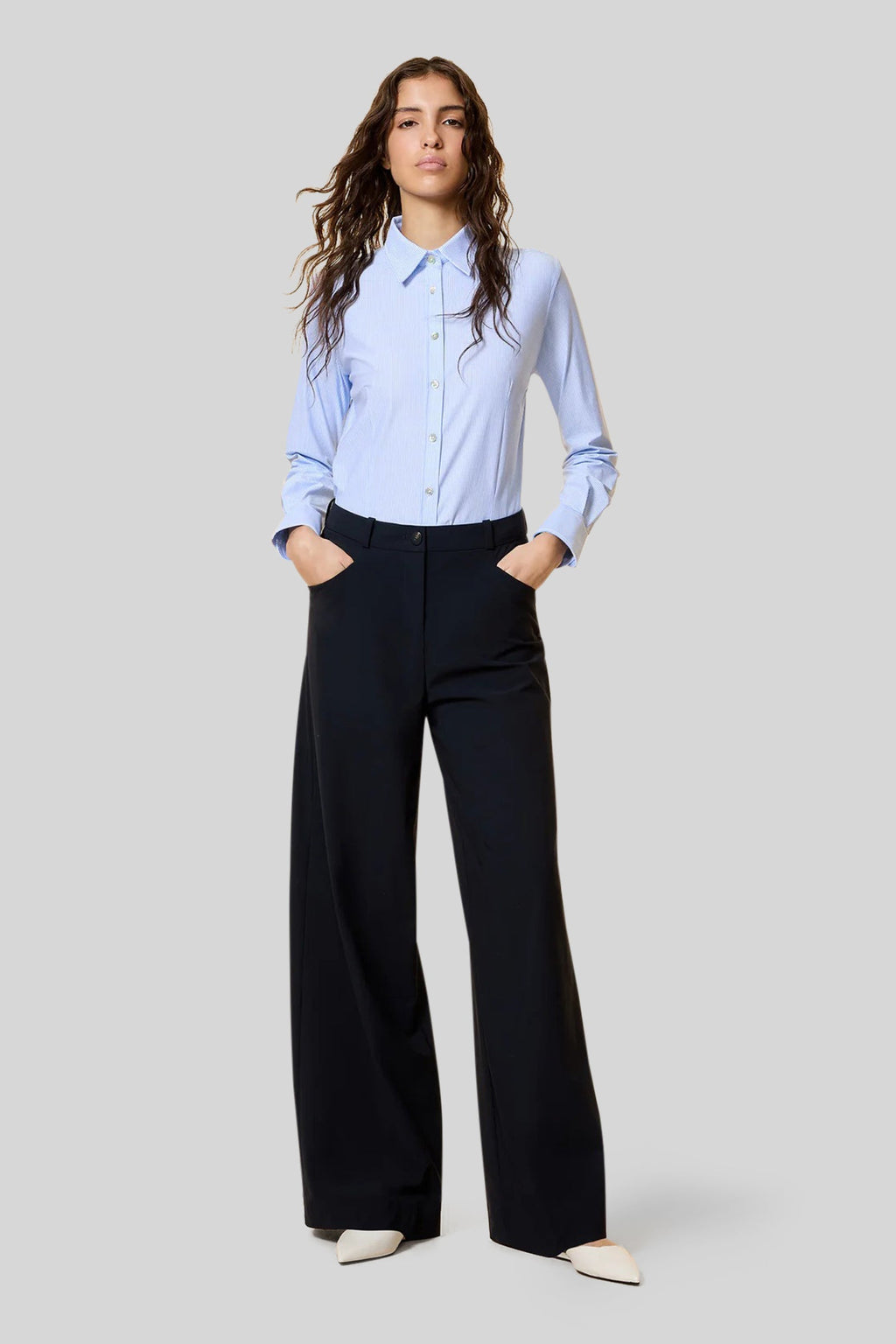 Oxford Jacquard Stripe Wom Shirt