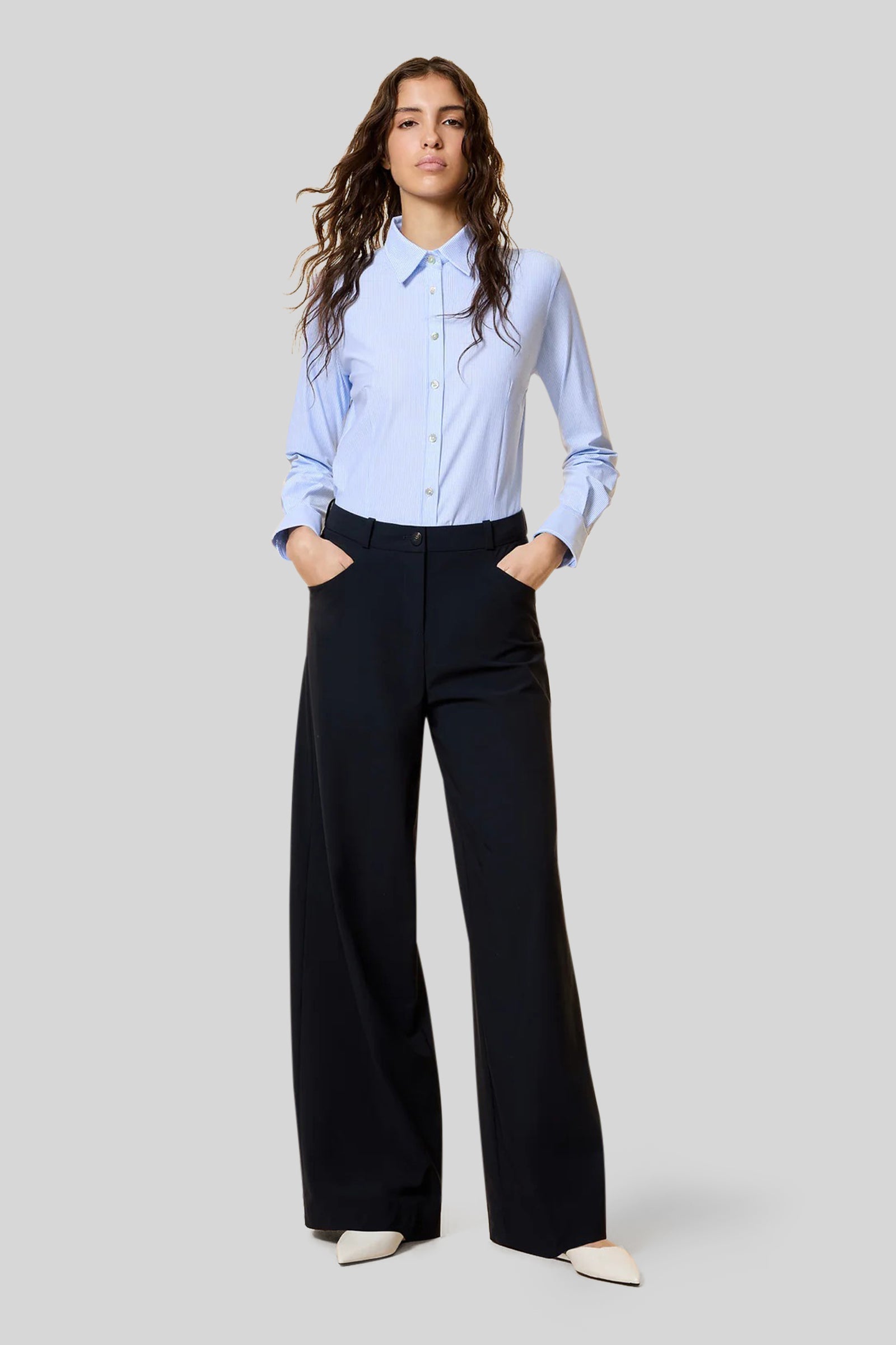 Oxford Jacquard Stripe Wom Shirt
