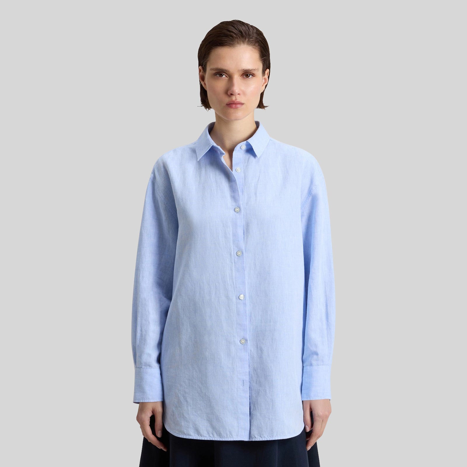 Cotton And Linen Blend Boyfriend Shirt