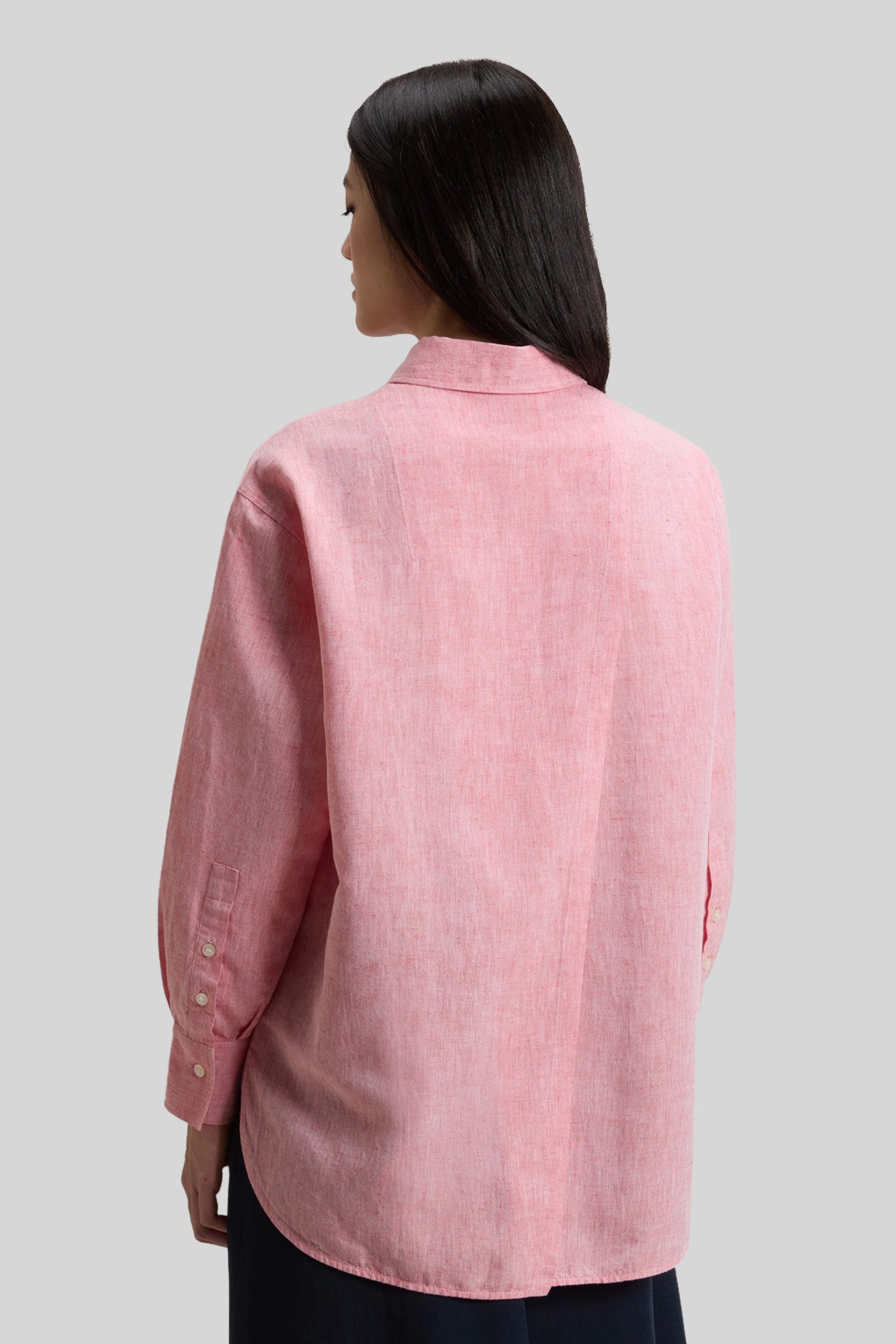 Cotton And Linen Blend Boyfriend Shirt