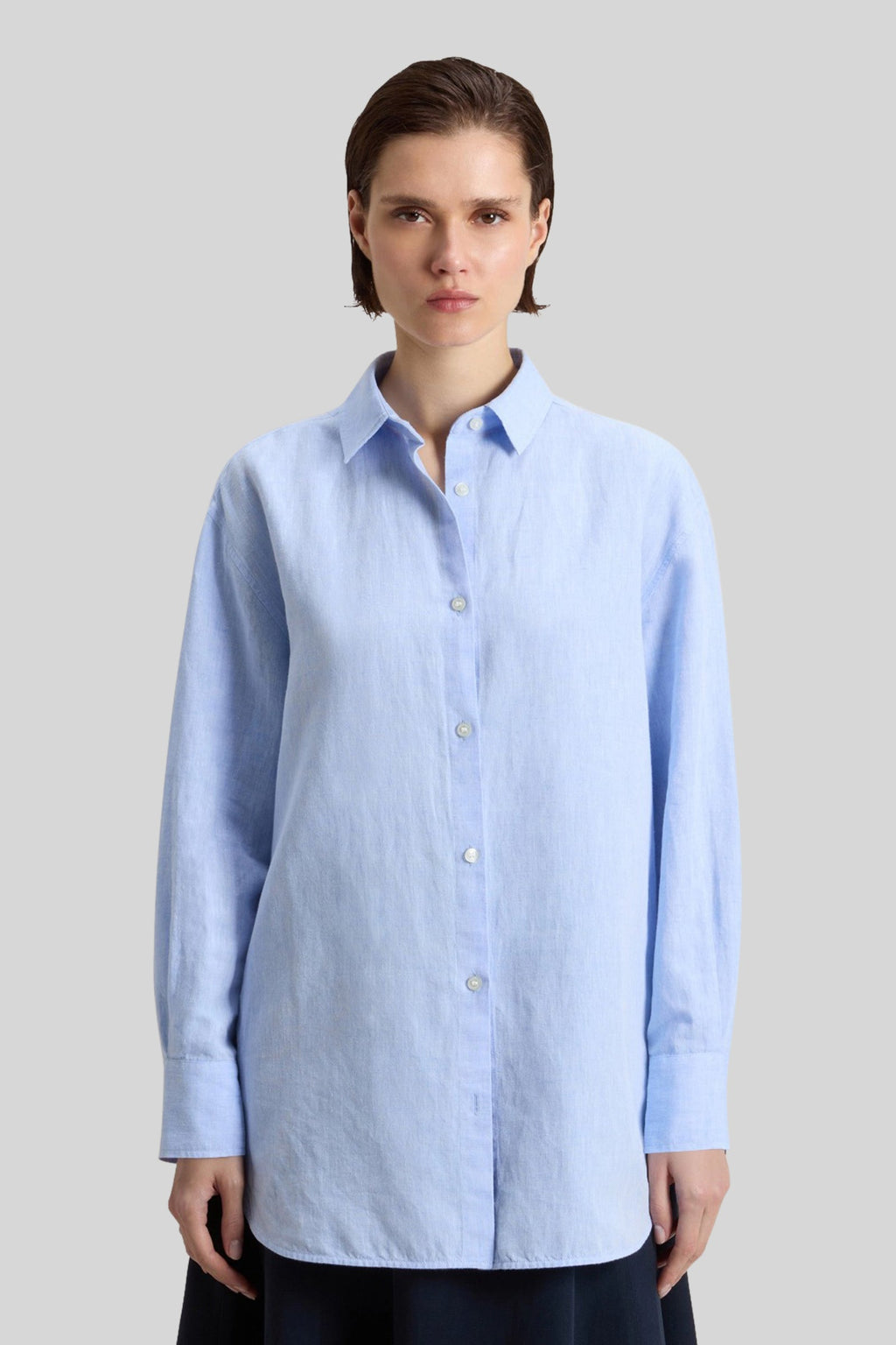 Cotton And Linen Blend Boyfriend Shirt