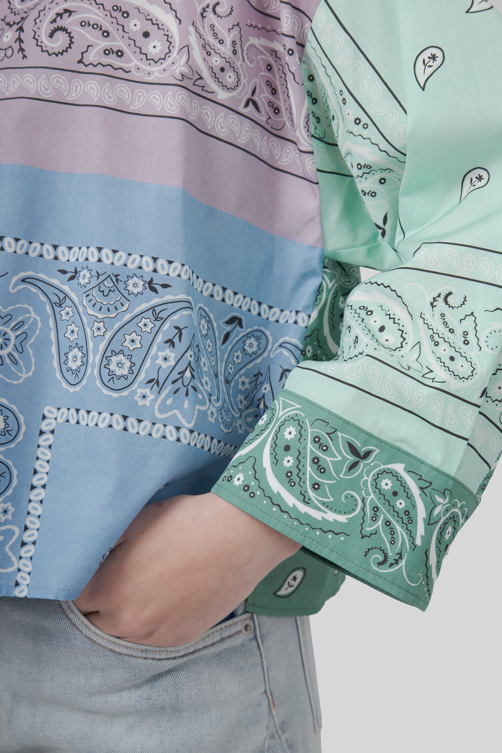 Lampone Patch Bandana Poplin Shirt