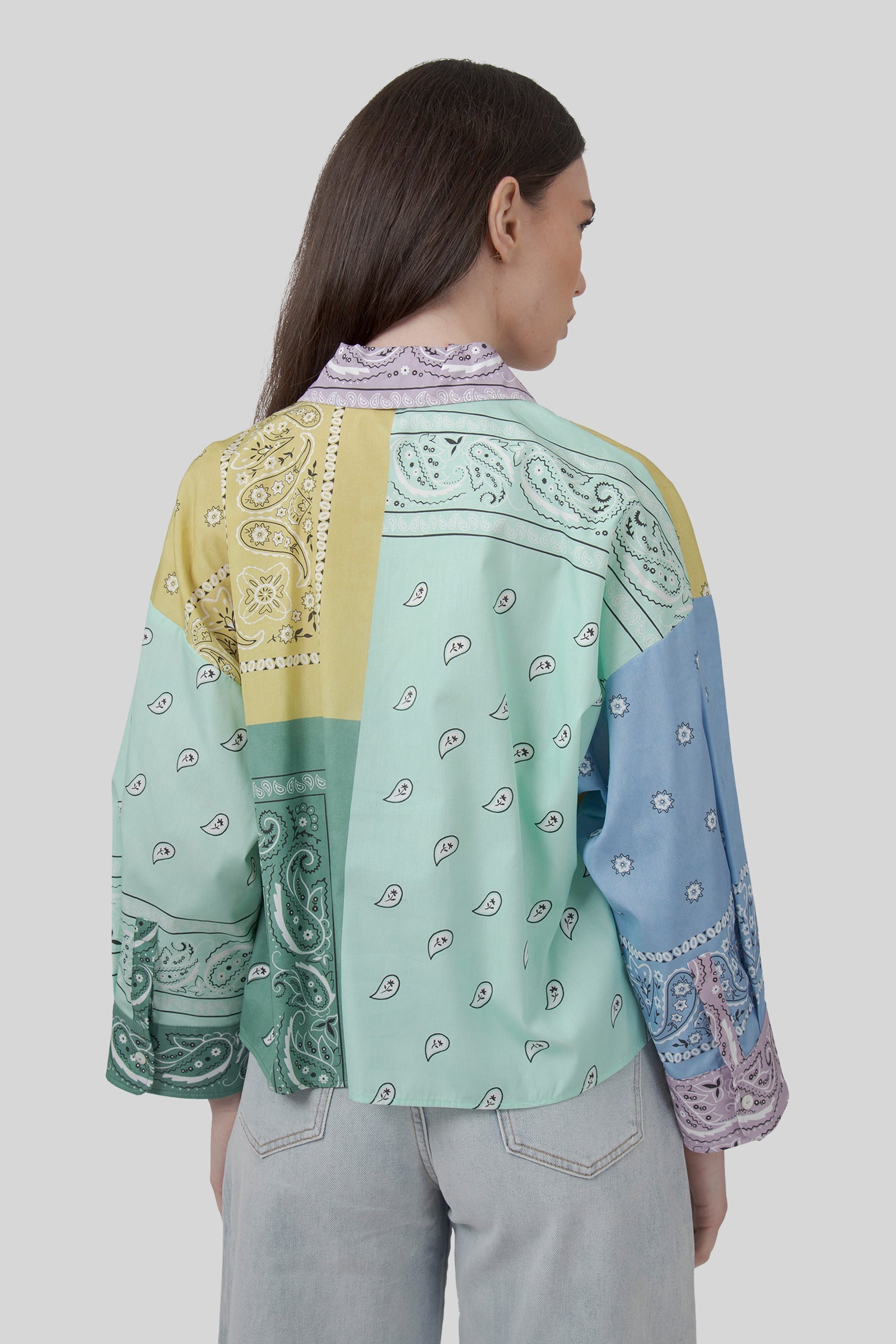 Lampone Patch Bandana Poplin Shirt