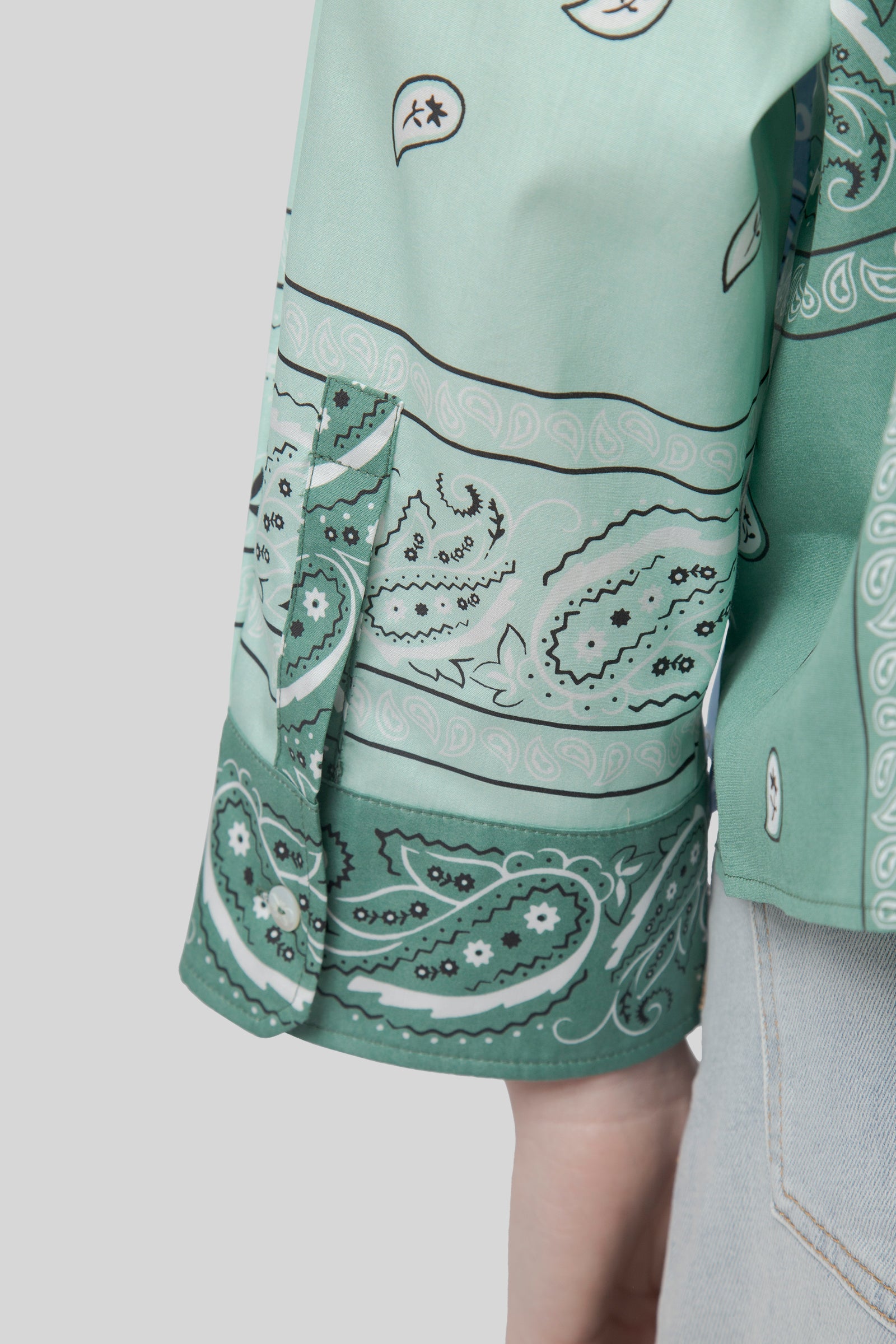 Lampone Patch Bandana Poplin Shirt