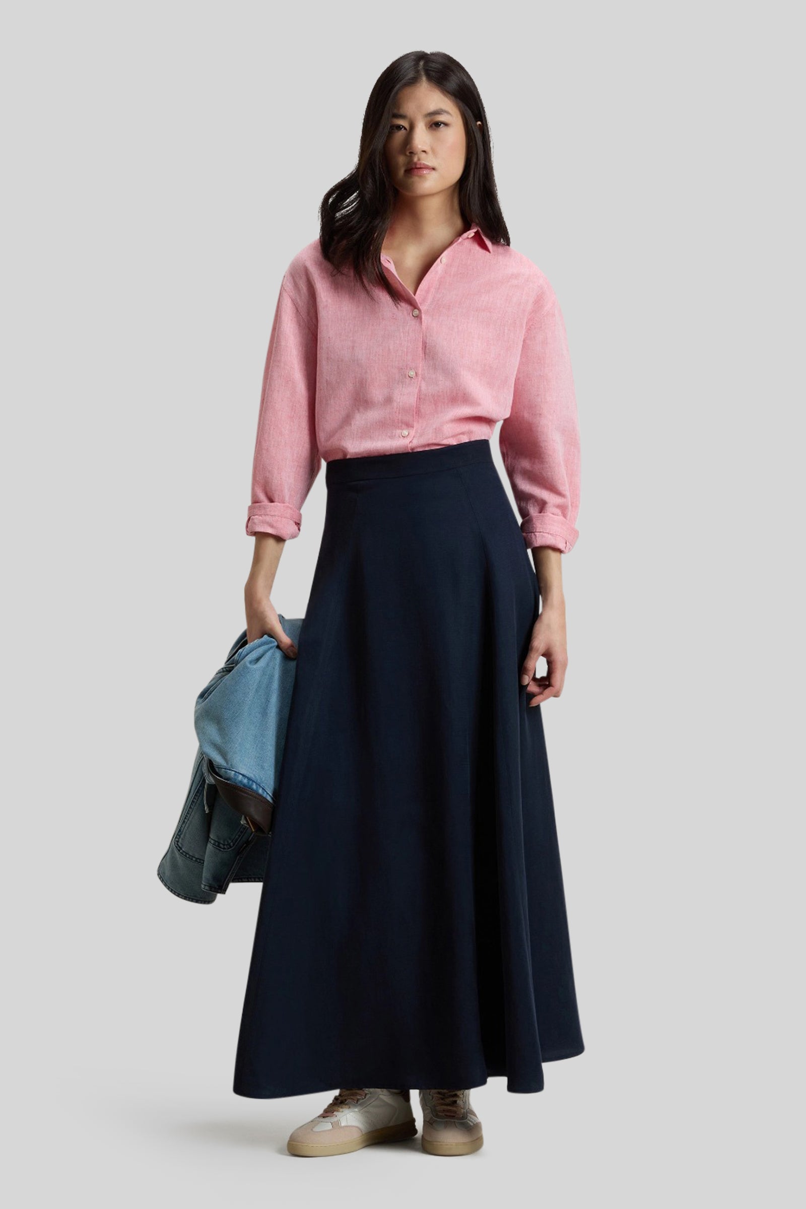 Cotton And Linen Blend Boyfriend Shirt