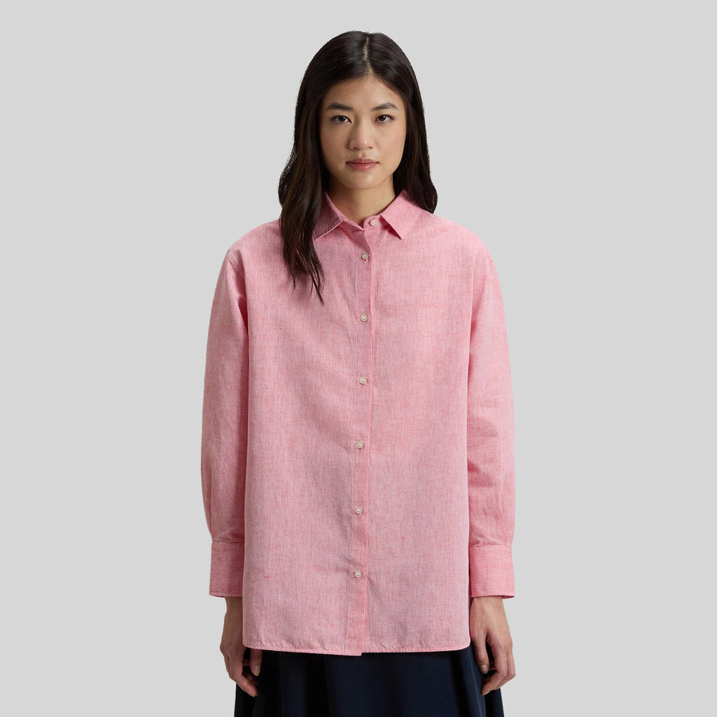 Cotton And Linen Blend Boyfriend Shirt