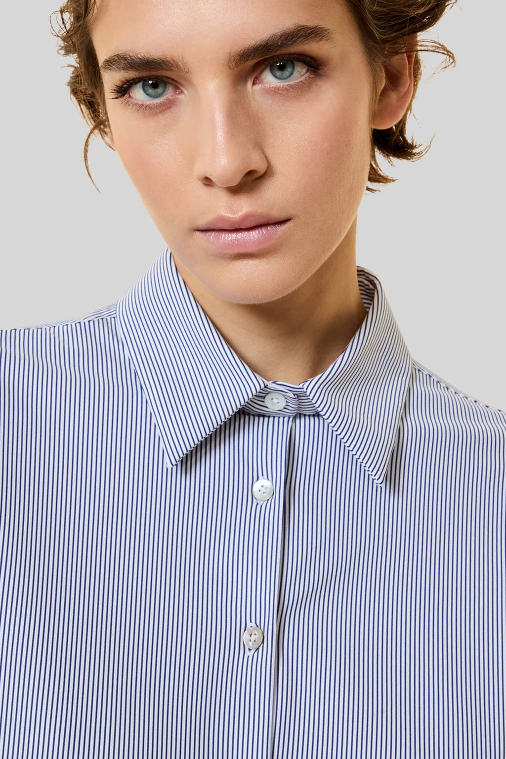 Oxford Jacquard Stripe Boyfriend Wom Shirt