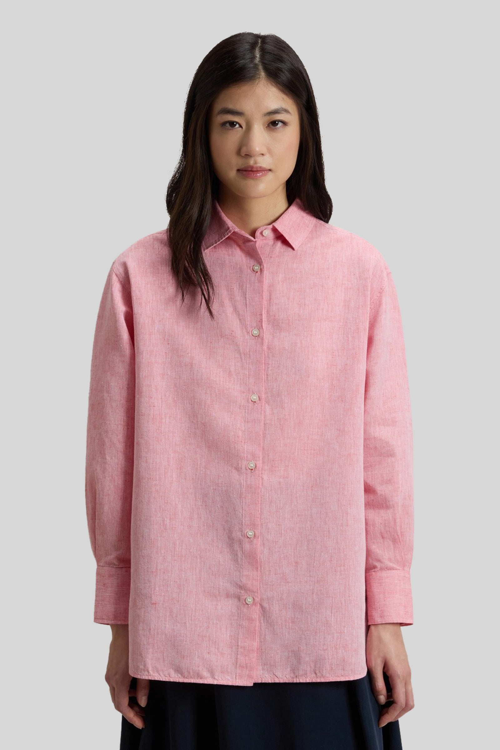Cotton And Linen Blend Boyfriend Shirt